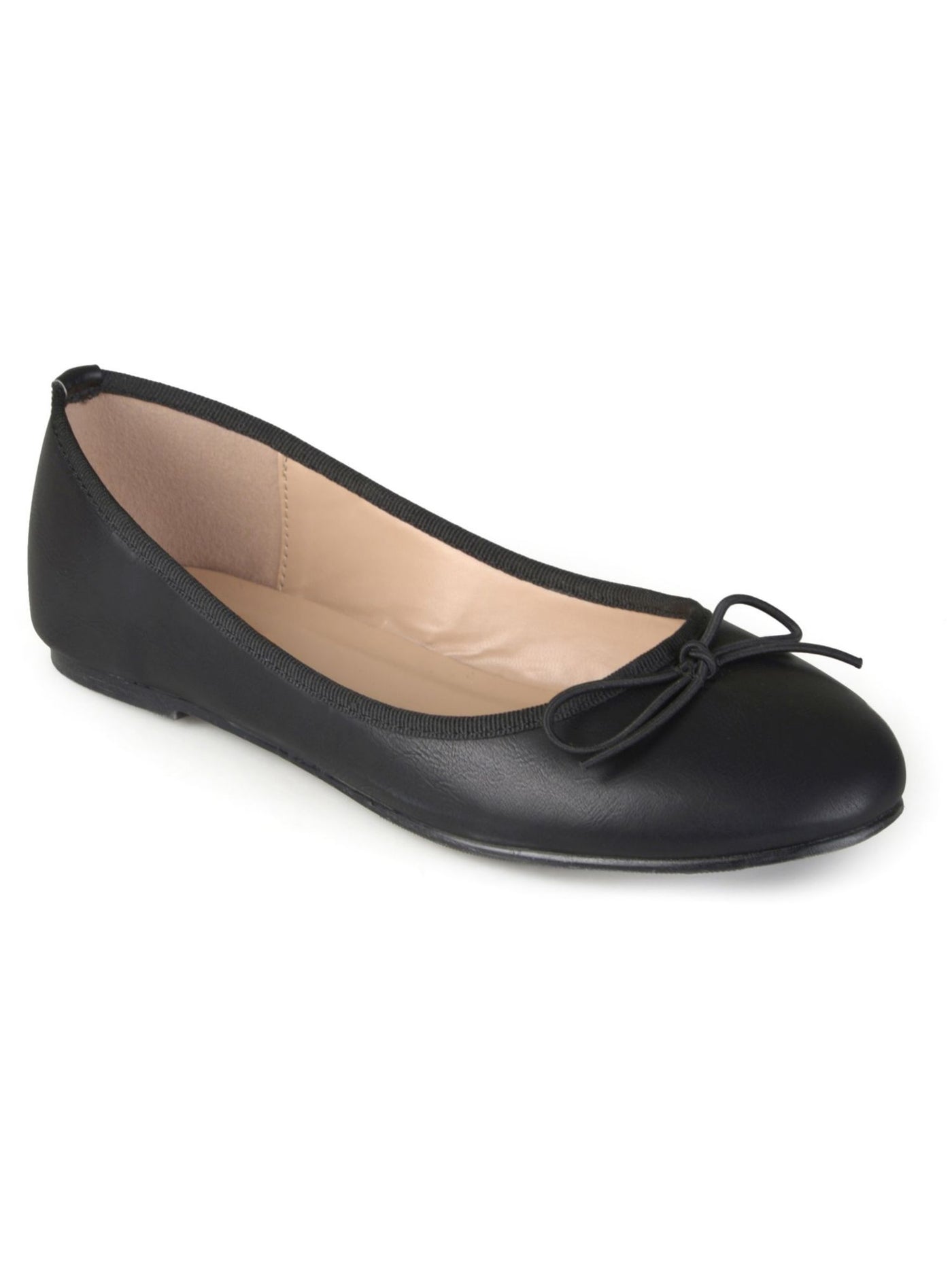 JOURNEE COLLECTION Womens Black Bow Accent Padded Vika Round Toe Slip On Ballet Flats 10