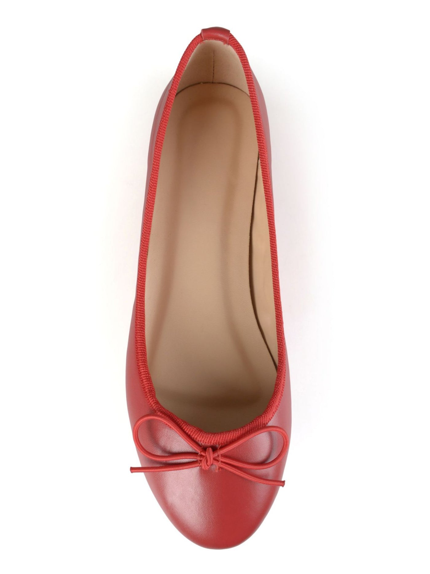 JOURNEE COLLECTION Womens Red Bow Accent Padded Vika Round Toe Slip On Ballet Flats 6 M