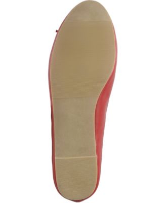JOURNEE COLLECTION Womens Red Bow Accent Padded Vika Round Toe Slip On Ballet Flats M