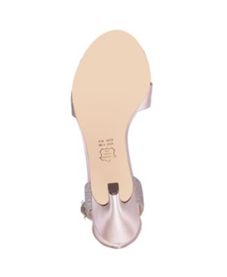 NINA NEW YORK Womens Pink Criss Cross Straps Glamorous Cut Out Detail At Rear Counter Glitter Cushioned Venus Open Toe Stiletto Buckle Dress Heels Shoes M