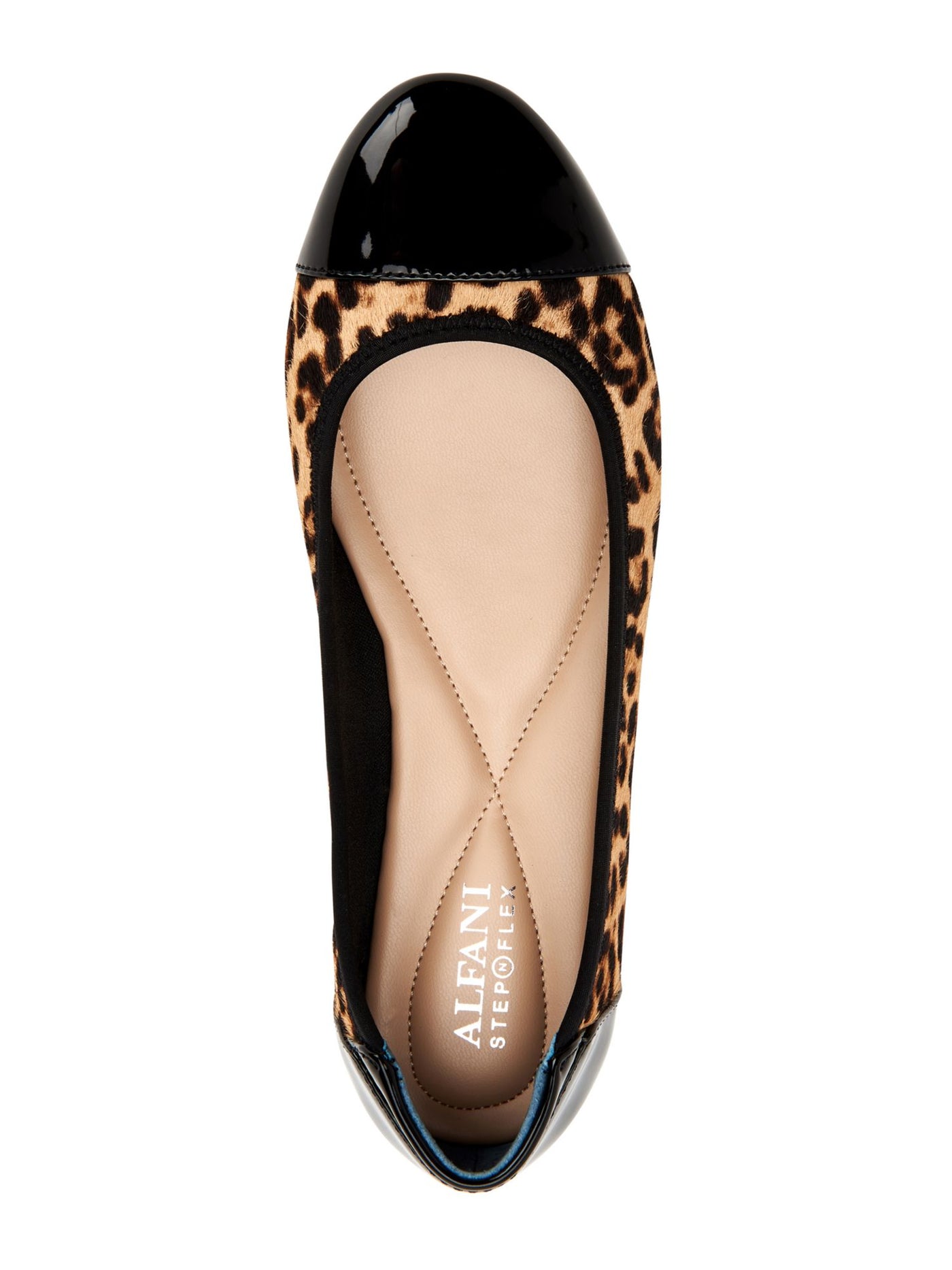 ALFANI Womens Brown Animal Print Breathable Padded Tavii Round Toe Slip On Leather Flats Shoes 7