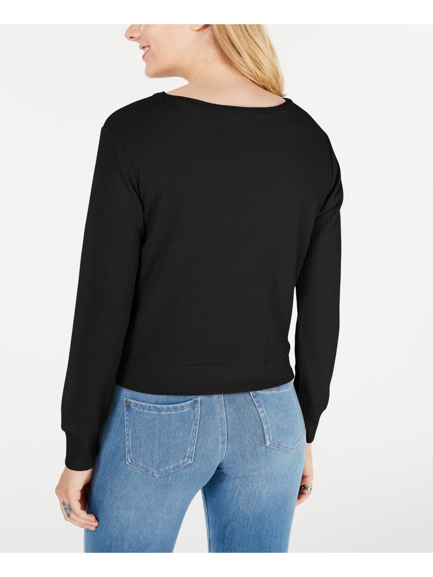 GYPSIES & MOONDUST Womens Black Long Sleeve Crew Neck Sweater Juniors S