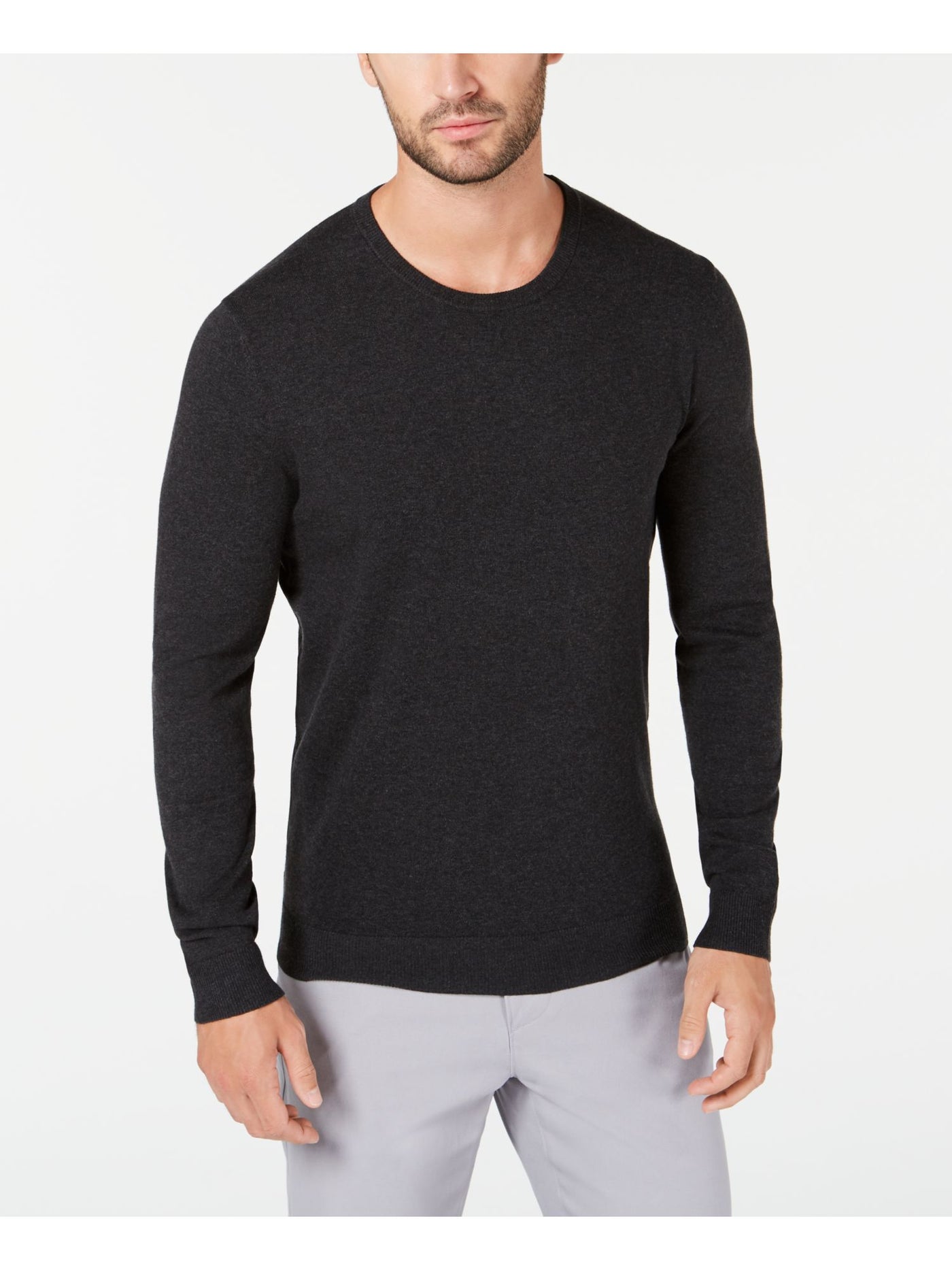 ALFANI Mens Gray Crew Neck Pullover Sweater L