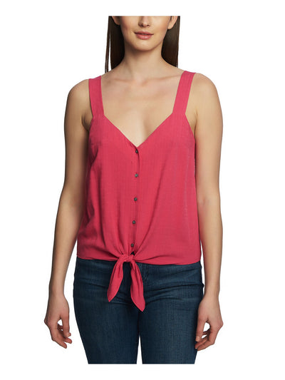 1. STATE Womens Tie Front Sleeveless V Neck Top