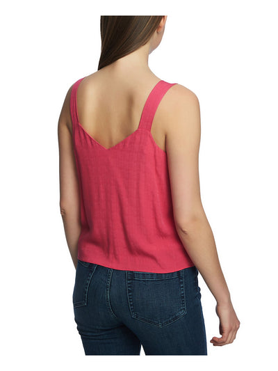 1. STATE Womens Tie Front Sleeveless V Neck Top