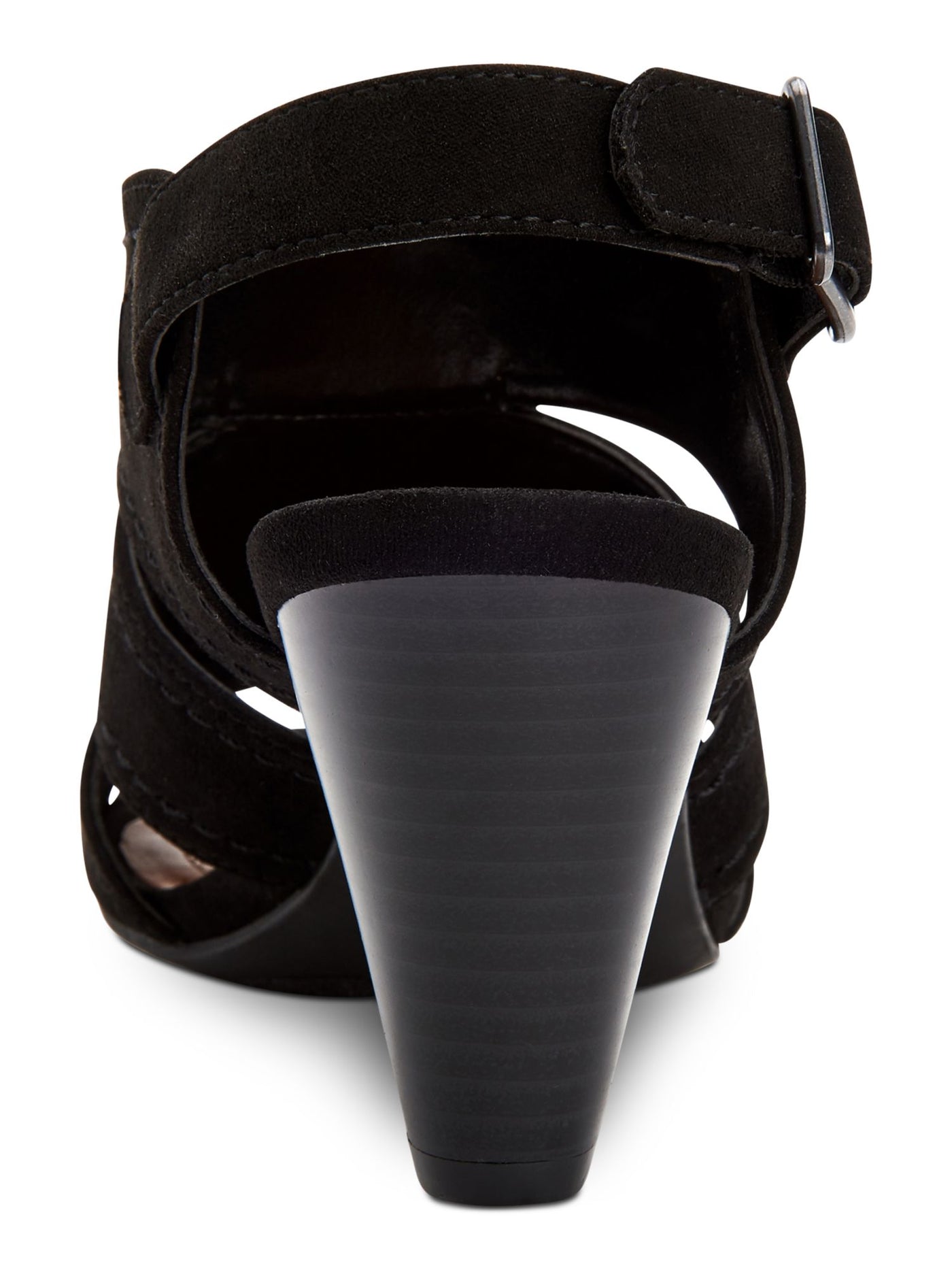 STYLE & COMPANY Womens Black Padded Comfort Hosper Round Toe Cone Heel Buckle Slingback Sandal 5 M