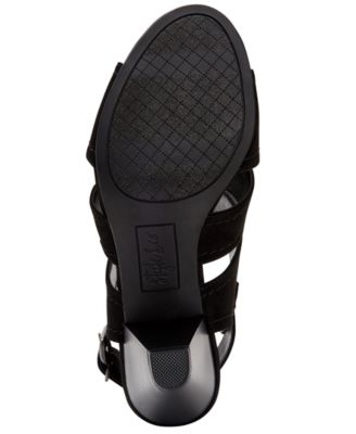 STYLE & COMPANY Womens Black Padded Comfort Hosper Round Toe Cone Heel Buckle Slingback Sandal M
