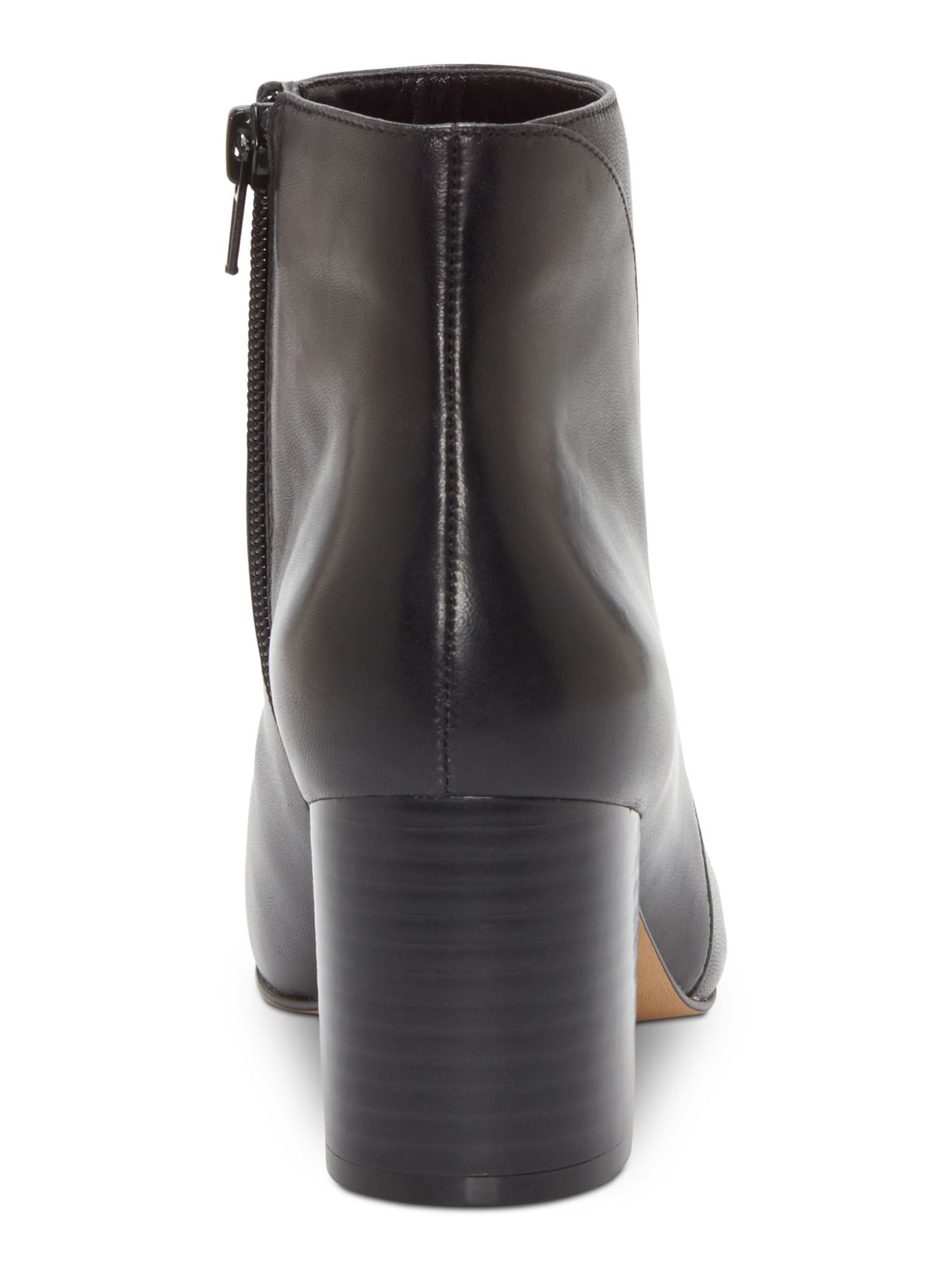 INC Womens Black Padded Floriann Almond Toe Block Heel Zip-Up Leather Booties 10 M