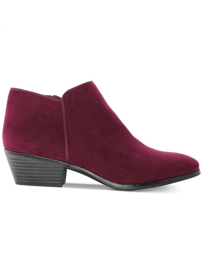 STYLE & COMPANY Womens Maroon Cushioned Wileyy Round Toe Block Heel Zip-Up Dress Booties 7 M