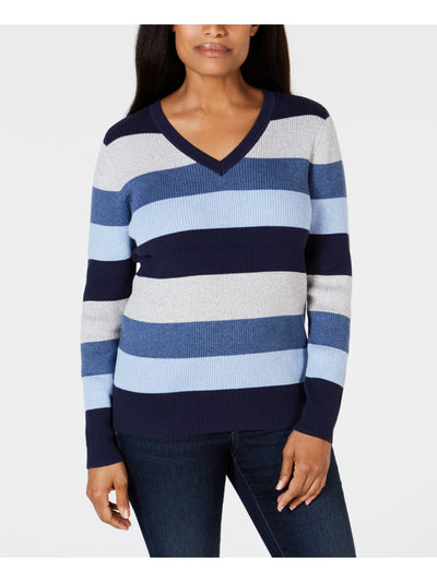 KAREN SCOTT Womens Long Sleeve V Neck Sweater