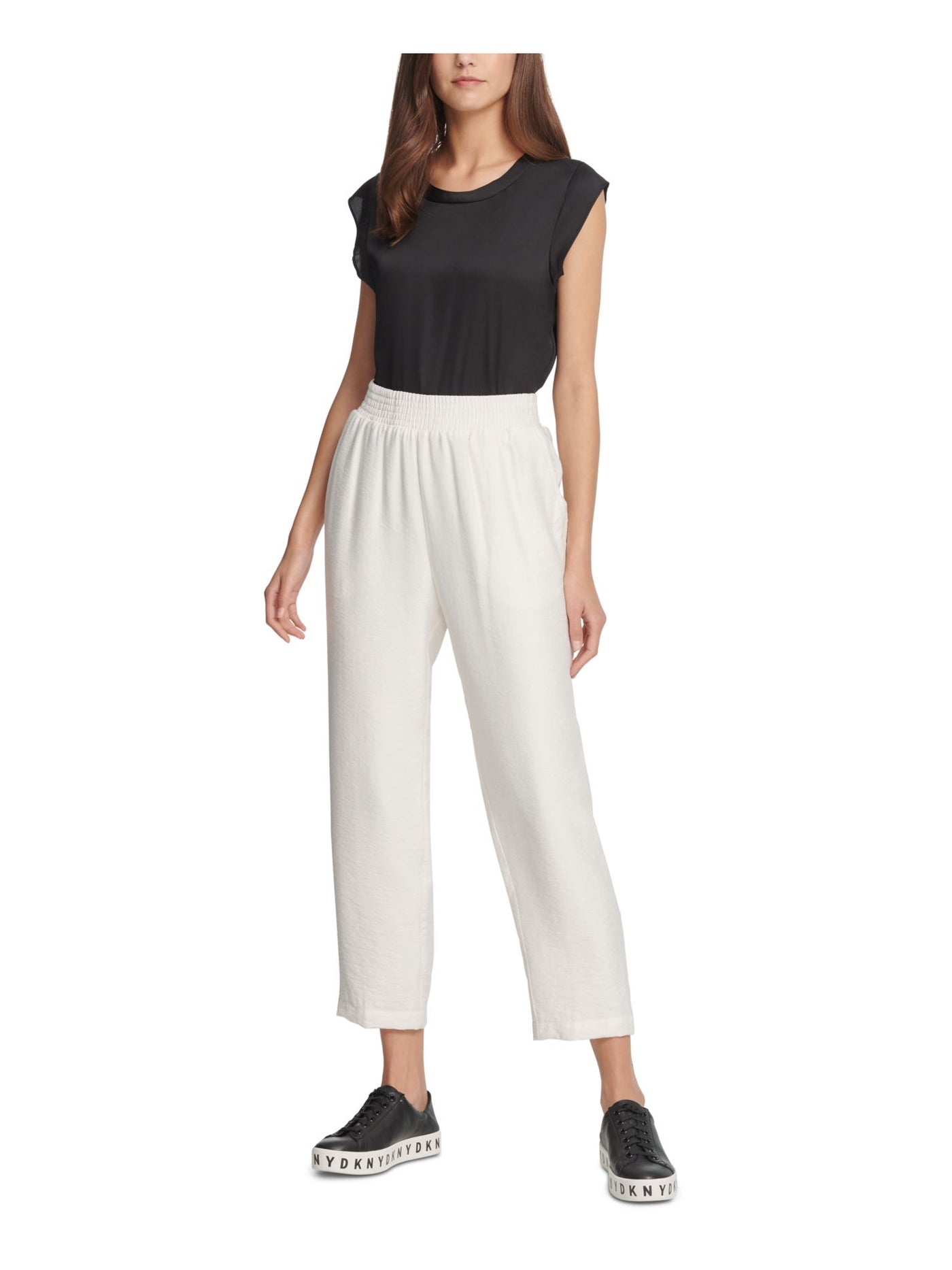DKNY Womens Ivory Cropped Pants XL