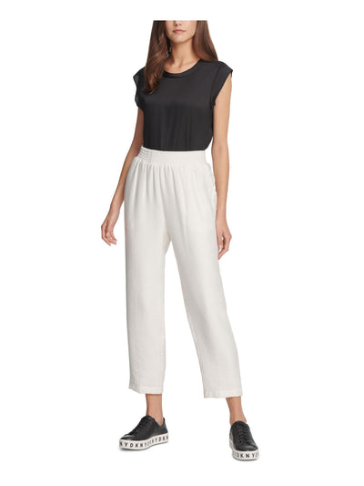 DKNY Womens Ivory Cropped Pants XL