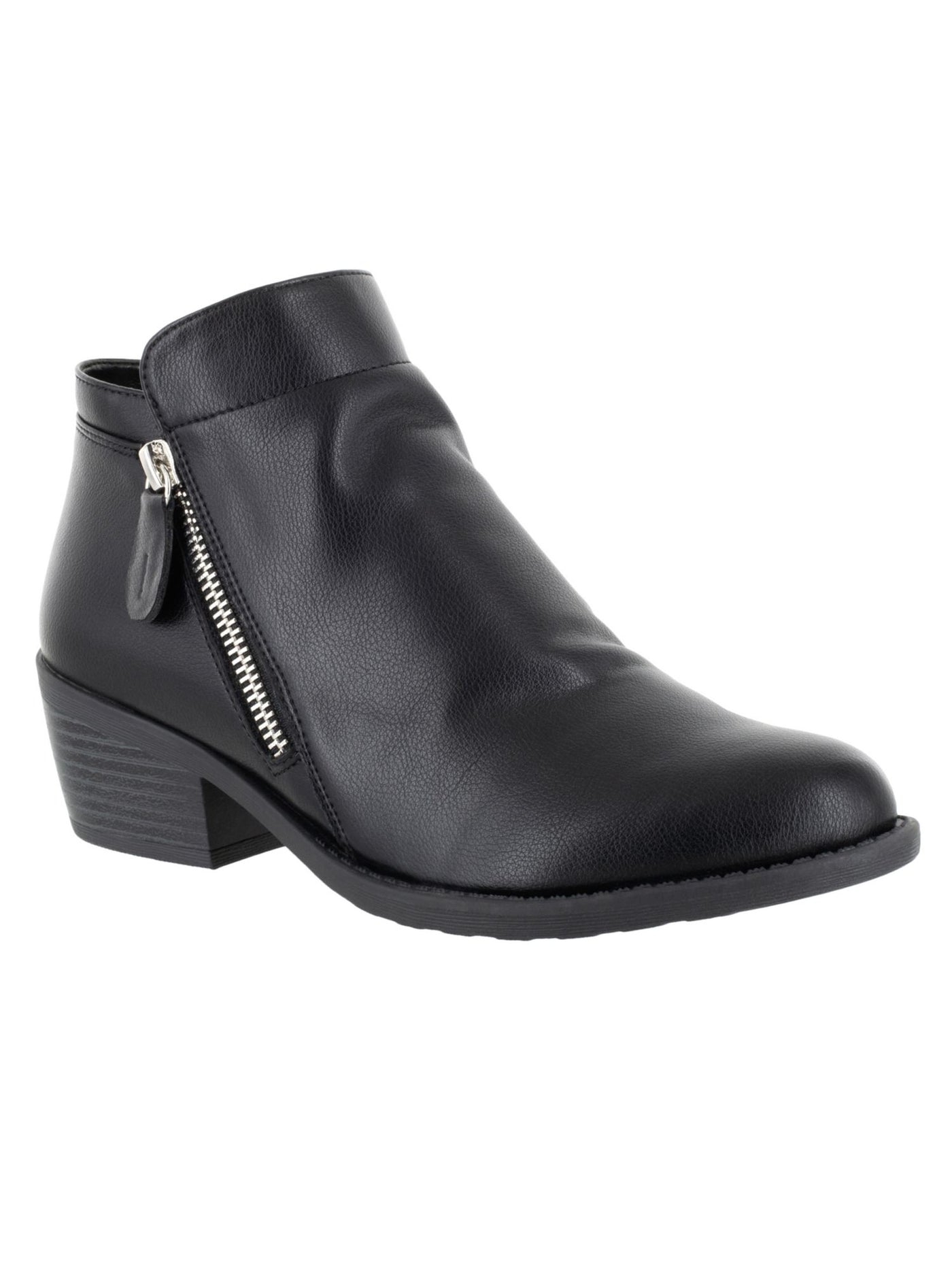 EASY STREET Womens Black Padded Gusto Almond Toe Block Heel Booties 9.5 M
