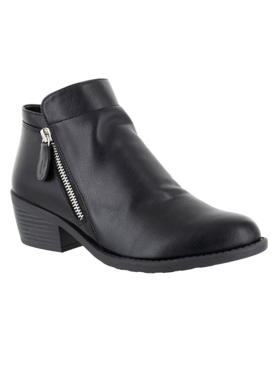 EASY STREET Womens Black Padded Gusto Almond Toe Block Heel Booties 9.5 M