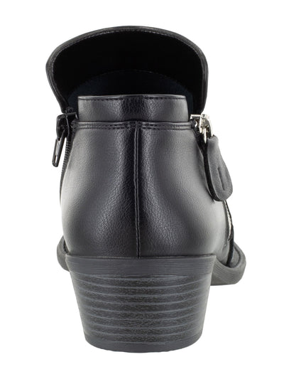EASY STREET Womens Black Padded Gusto Almond Toe Block Heel Booties 9.5 M