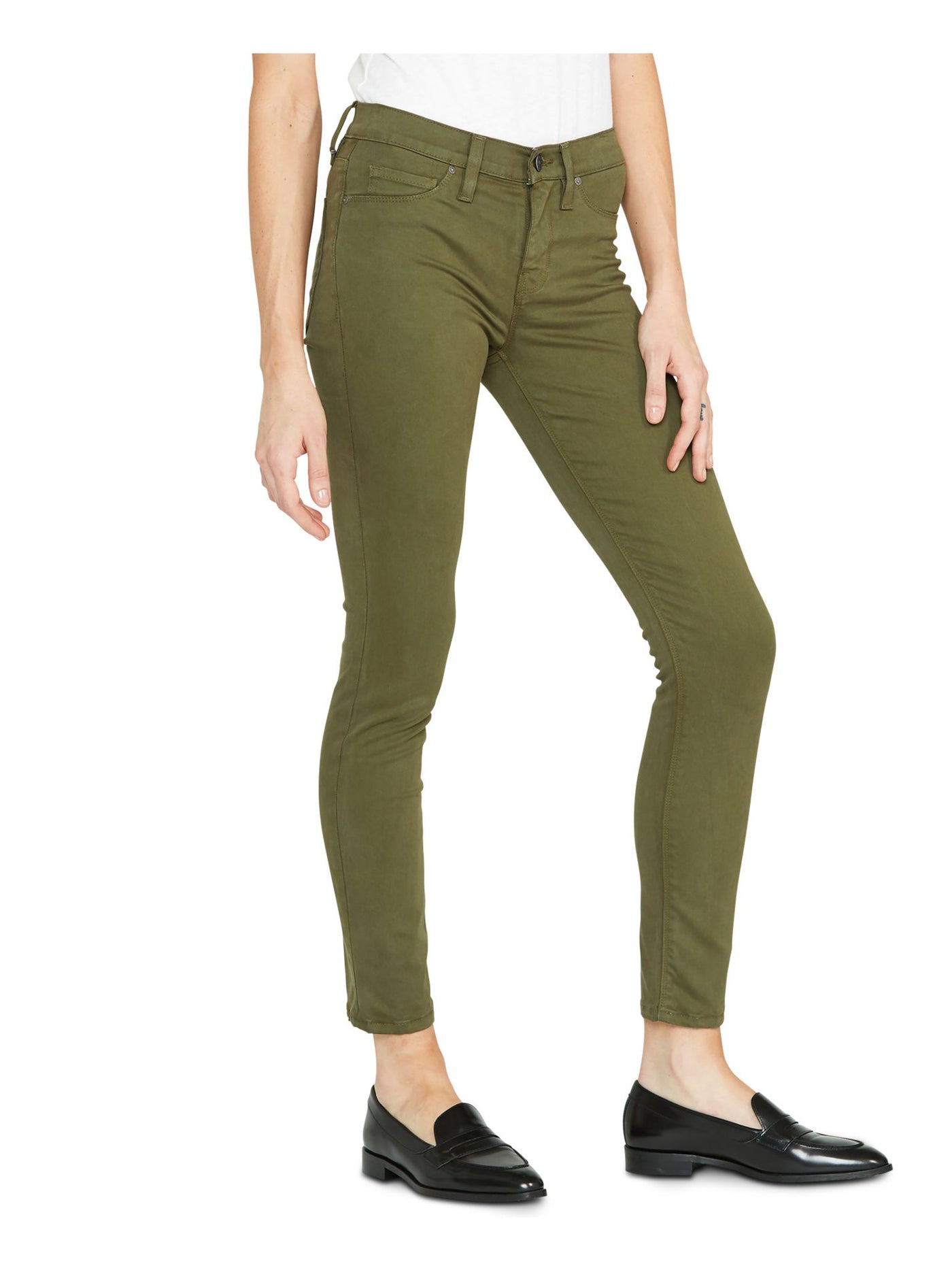 HUDSON Womens Green Wear To Work Straight leg Jeans Juniors 27 Waist