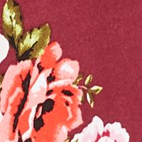 CRAVE FAME Womens Burgundy Belted Floral Halter Mini Fit + Flare Dress