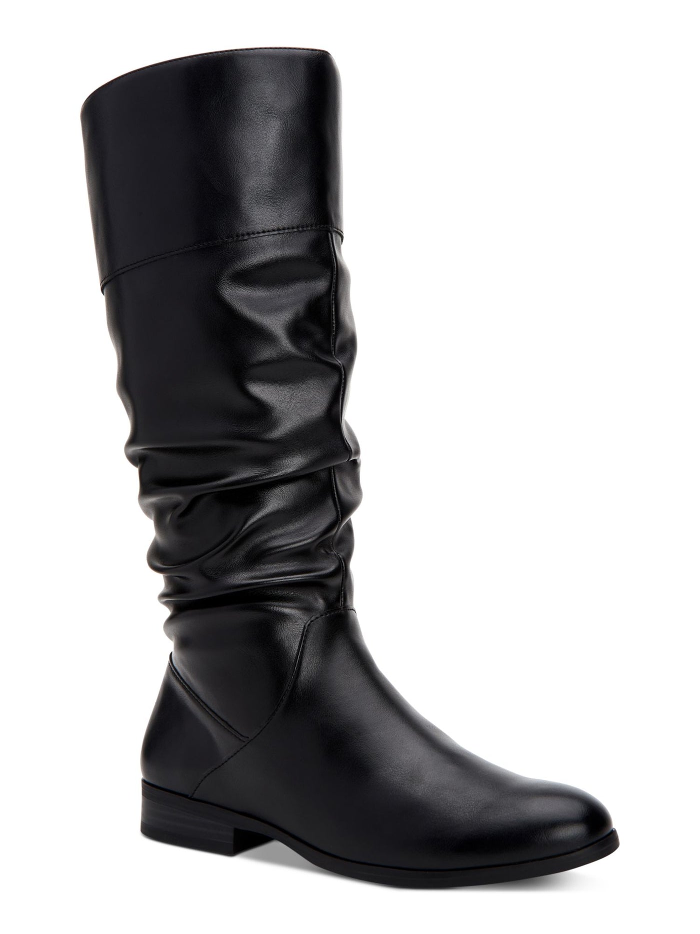 STYLE & COMPANY Womens Black 1/2 Heel Padded Kelimae Round Toe Block Heel Zip-Up Riding Boot 8 M