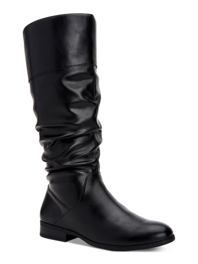 STYLE & COMPANY Womens Black Elastic Goring Cushioned Kelimae Round Toe Block Heel Zip-Up Riding Boot 6.5 M