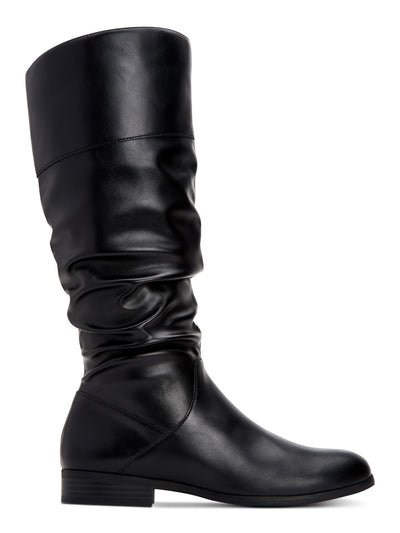 STYLE & COMPANY Womens Black Elastic Goring Wide Calf Cushioned Kelimae Round Toe Block Heel Zip-Up Riding Boot 7.5 WC