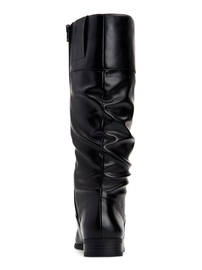 STYLE & COMPANY Womens Black Ruched Cushioned Kelimae Round Toe Block Heel Zip-Up Riding Boot 9 M