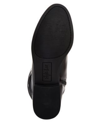 STYLE & COMPANY Womens Black 1/2 Heel Padded Kelimae Round Toe Block Heel Zip-Up Riding Boot