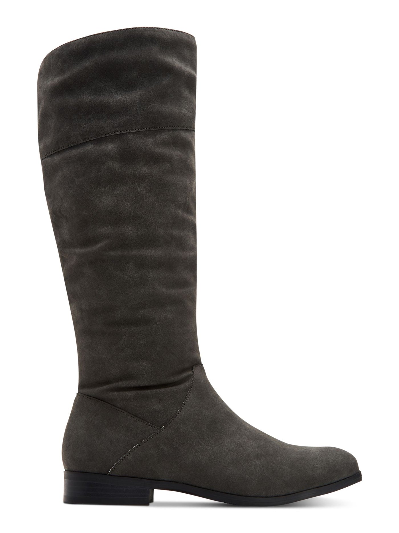 STYLE & COMPANY Womens Gray Padded Kelimae Round Toe Block Heel Zip-Up Riding Boot 9.5 M