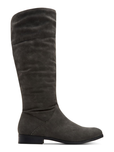 STYLE & COMPANY Womens Gray Padded Kelimae Round Toe Block Heel Zip-Up Riding Boot 9.5 M