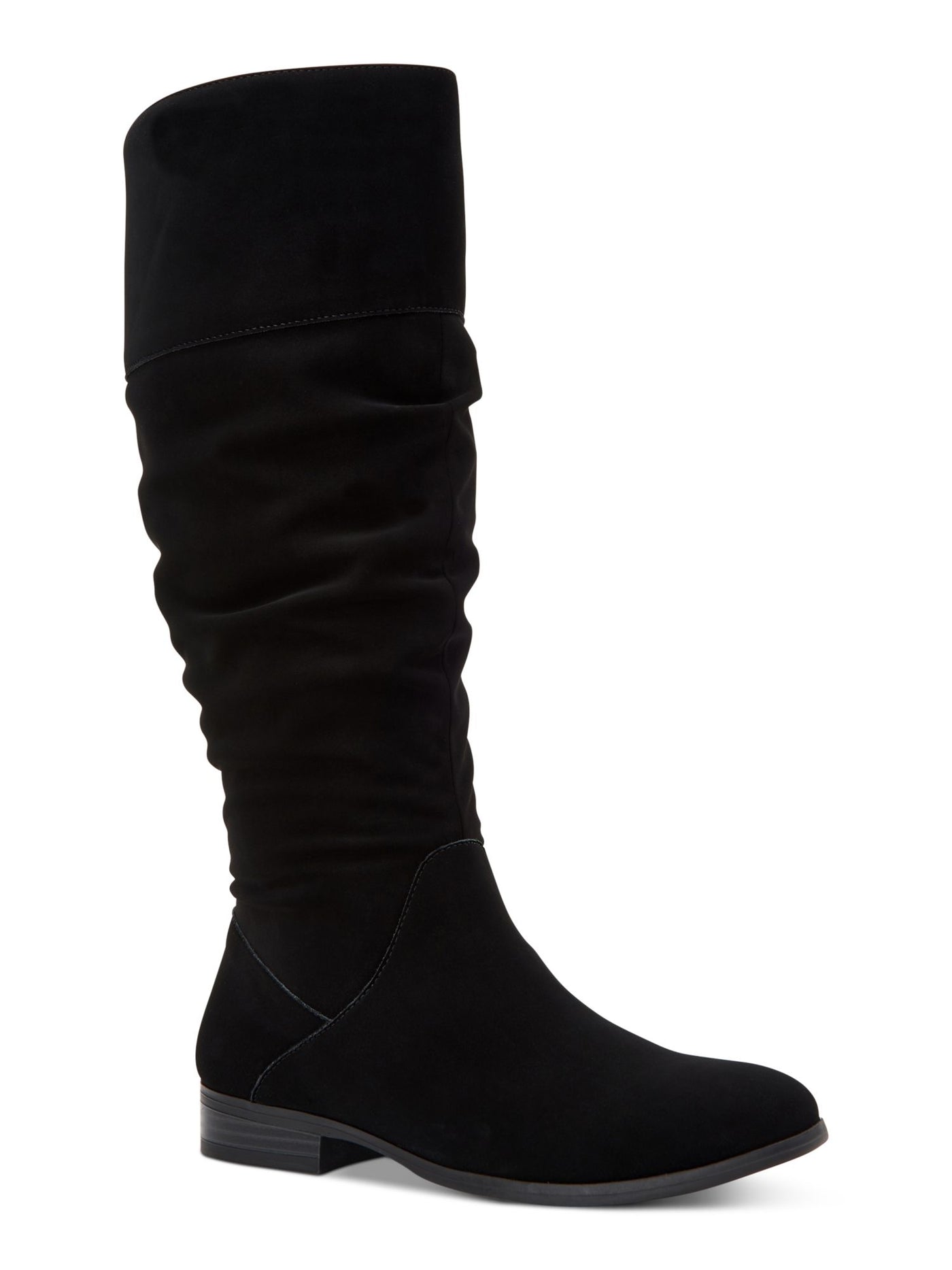 STYLE & COMPANY Womens Black Elastic Goring Wide Calf Cushioned Kelimae Round Toe Block Heel Zip-Up Riding Boot 9.5 WC