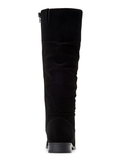 STYLE & COMPANY Womens Black Elastic Goring Ruched Cushioned Kelimae Round Toe Block Heel Zip-Up Riding Boot 6.5 WC