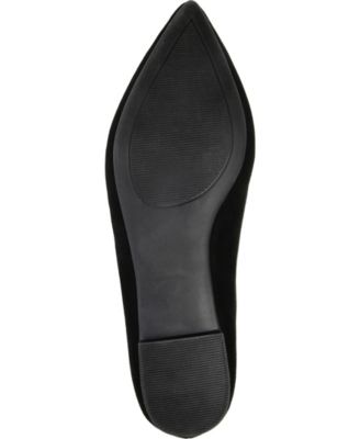 JOURNEE COLLECTION Womens Black Cushioned Lindsey Pointed Toe Slip On Loafers Shoes