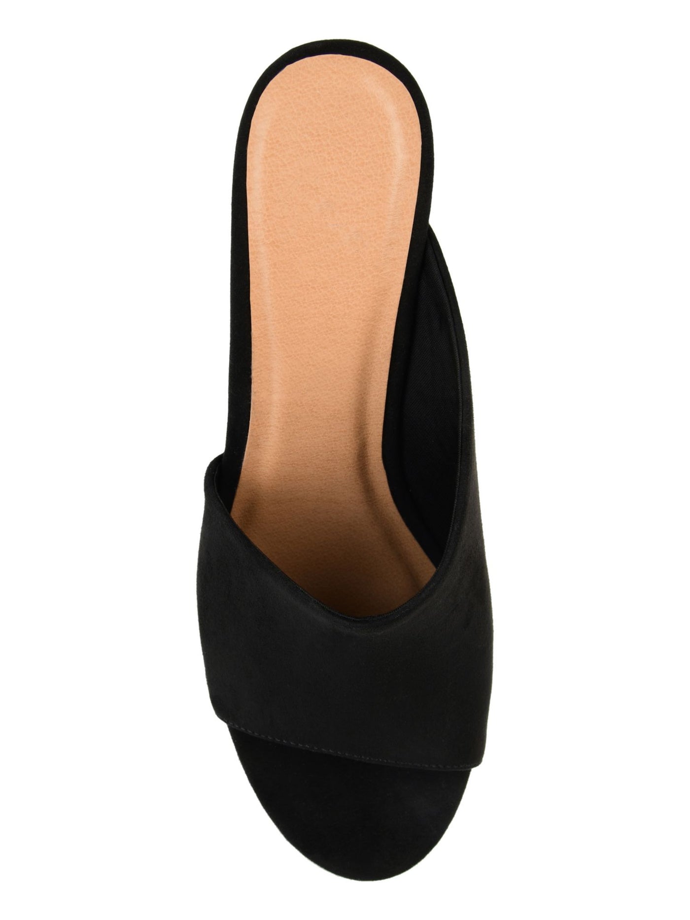 JOURNEE COLLECTION Womens Black Padded Asymmetrical Allea Round Toe Block Heel Slip On Dress Sandals Shoes 5.5