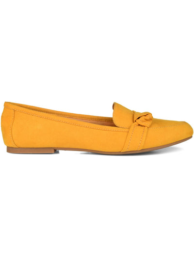 JOURNEE COLLECTION Womens Yellow Knot Accent Strap Padded Marci Round Toe Slip On Loafers Shoes 8.5 M