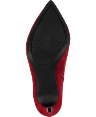JOURNEE COLLECTION Womens Red Padded Demmi Pointed Toe Stiletto Zip-Up Dress Booties