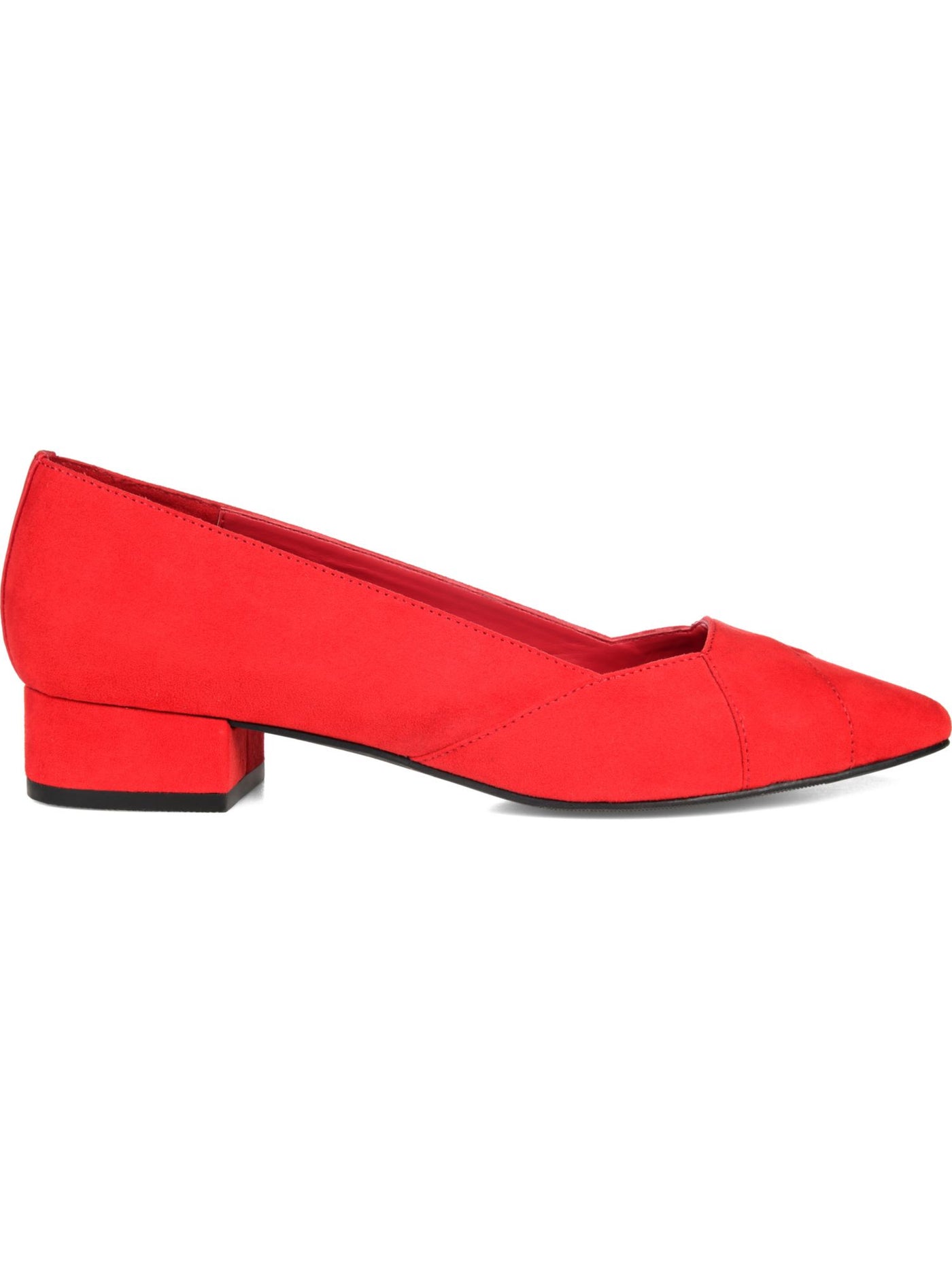 JOURNEE COLLECTION Womens Red Comfort Justine Pointed Toe Block Heel Slip On Heeled Loafers 8 M