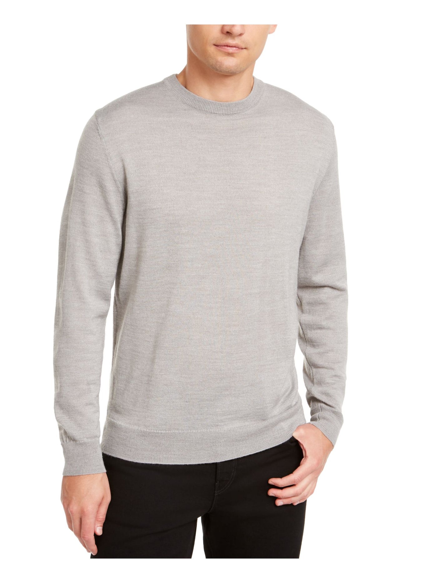 CLUBROOM Mens Gray Long Sleeve Crew Neck Classic Fit Cotton Pullover Sweater XXL