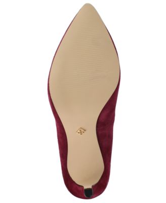 NANETTE LEPORE Womens Burgundy Logo Detail Ties Bow Accent Padded Skylar Pointed Toe Stiletto Slip On Leather Dress Pumps Shoes M