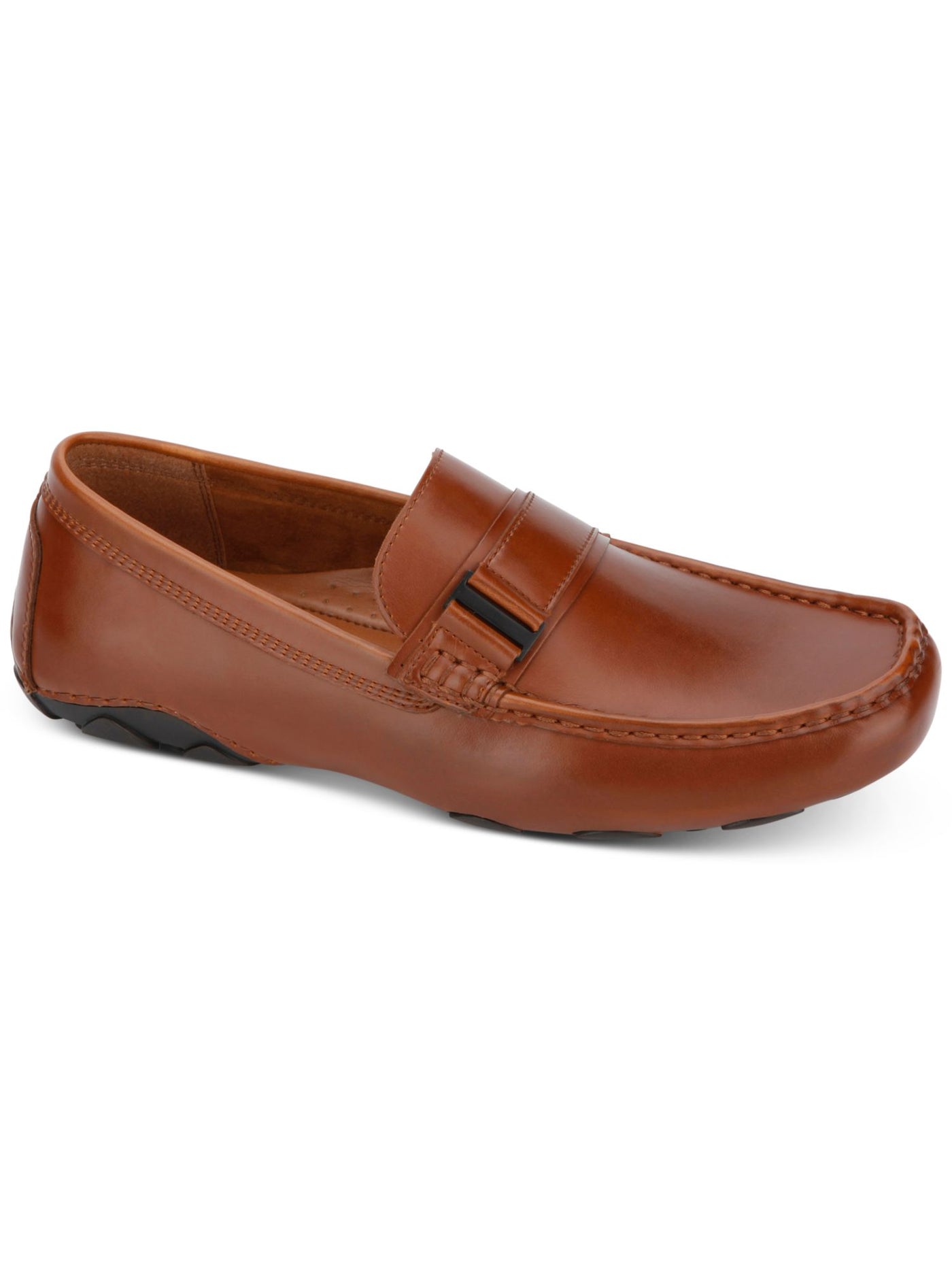 UNLISTED by KENNETH COLE Mens Brown Moc Toe Decorative Strap Padded Comfort String Driver Square Toe Slip On Loafers Shoes 9.5 M