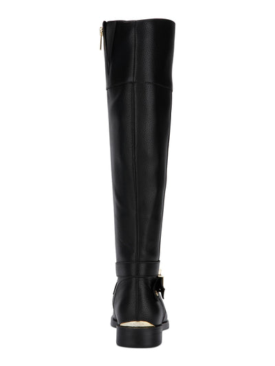 KENNETH COLE Womens Black Buckle Accent Wind Zip-Up Riding Boot 7