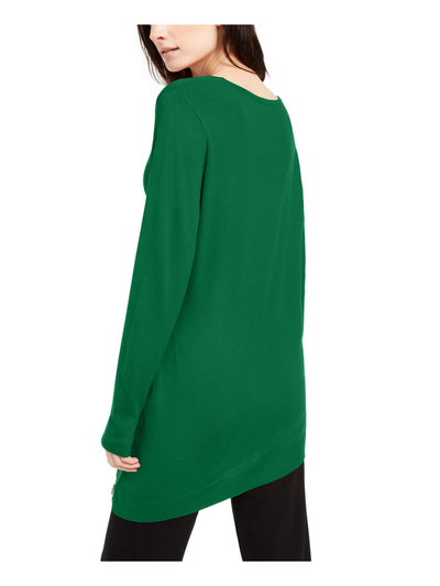 INC Womens Green Embellished Long Sleeve Jewel Neck Top XS
