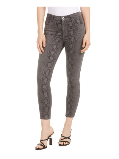 STS BLUE Womens Gray Snake Print Skinny Jeans 27