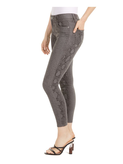 STS BLUE Womens Gray Snake Print Skinny Jeans 27