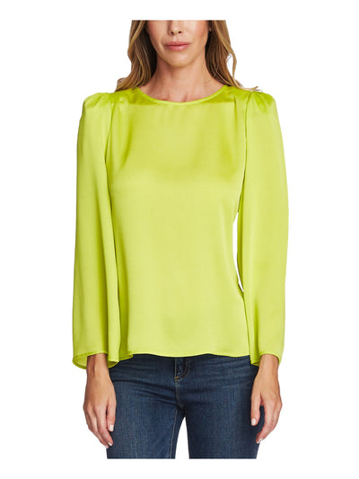 VINCE CAMUTO Womens Long Sleeve Crew Neck Blouse