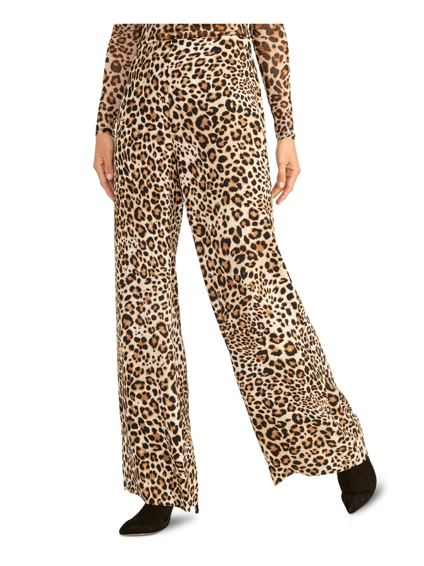 RACHEL ROY Womens Brown Zippered Animal Print Pants 0