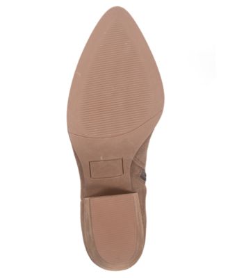 AMERICAN RAG Womens Beige Cushioned Comfort Eryn Pointed Toe Block Heel Zip-Up Leather Booties M