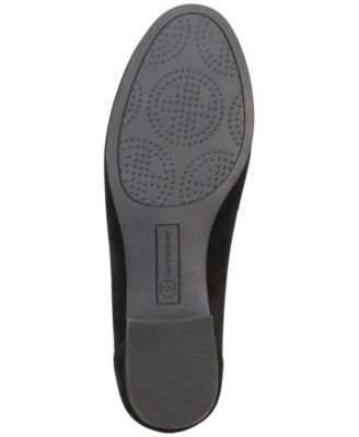 ALFANI Womens Black Logo Hardware Padded Comfort Axtonn Round Toe Block Heel Slip On Leather Loafers Shoes M