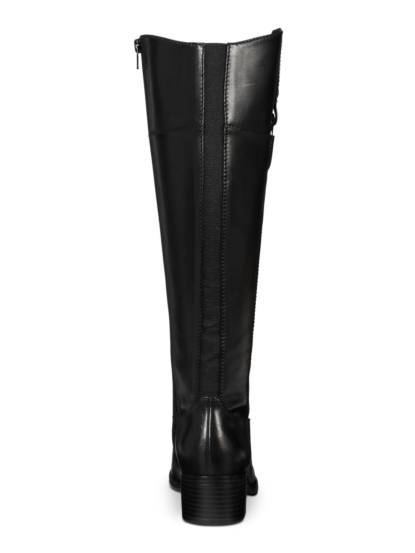 ALFANI Womens Black Round Toe Stacked Heel Zip-Up Leather Riding Boot 6 M