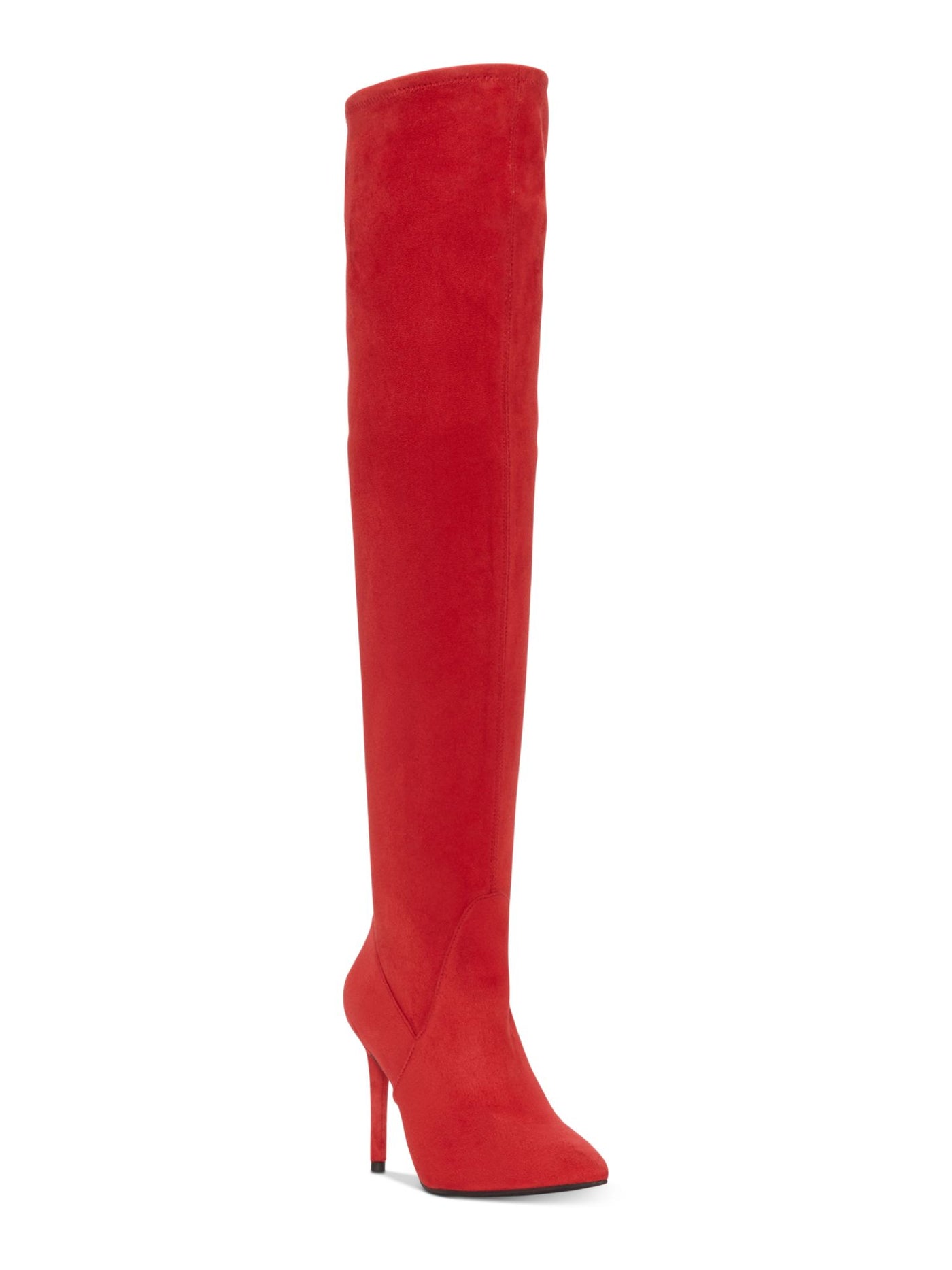 JESSICA SIMPSON Womens Red Stretch Cushioned Livelle Pointed Toe Stiletto Zip-Up Dress Boots 10 M