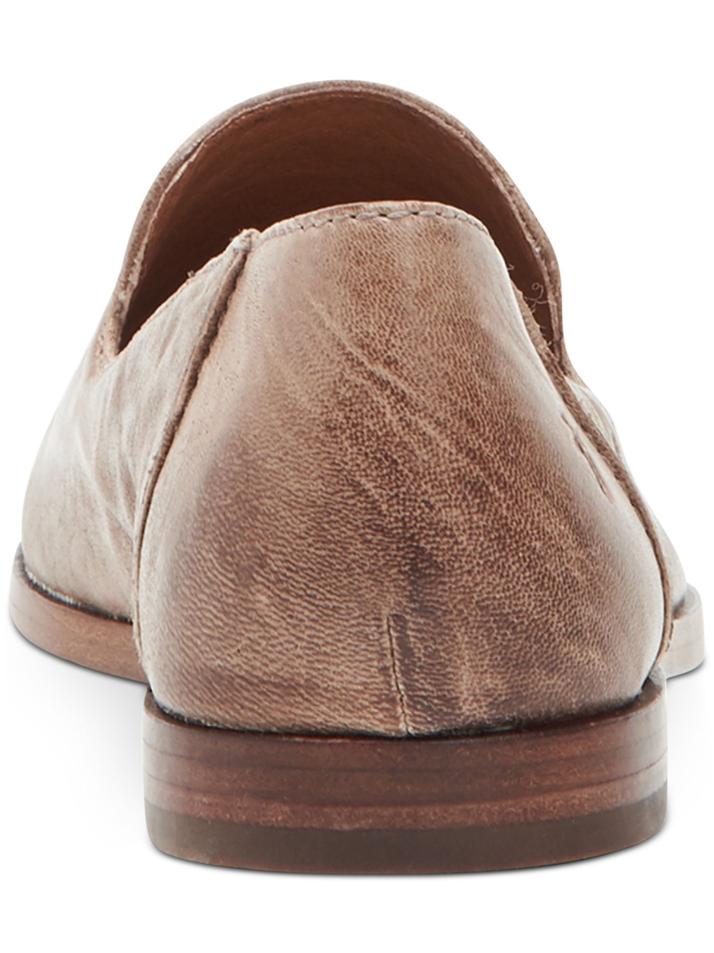 FRYE Womens Beige Comfort Kenzie Pointed Toe Block Heel Slip On Leather Loafers 7.5 M