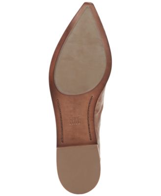 FRYE Womens Beige Comfort Kenzie Pointed Toe Block Heel Slip On Leather Loafers Shoes M